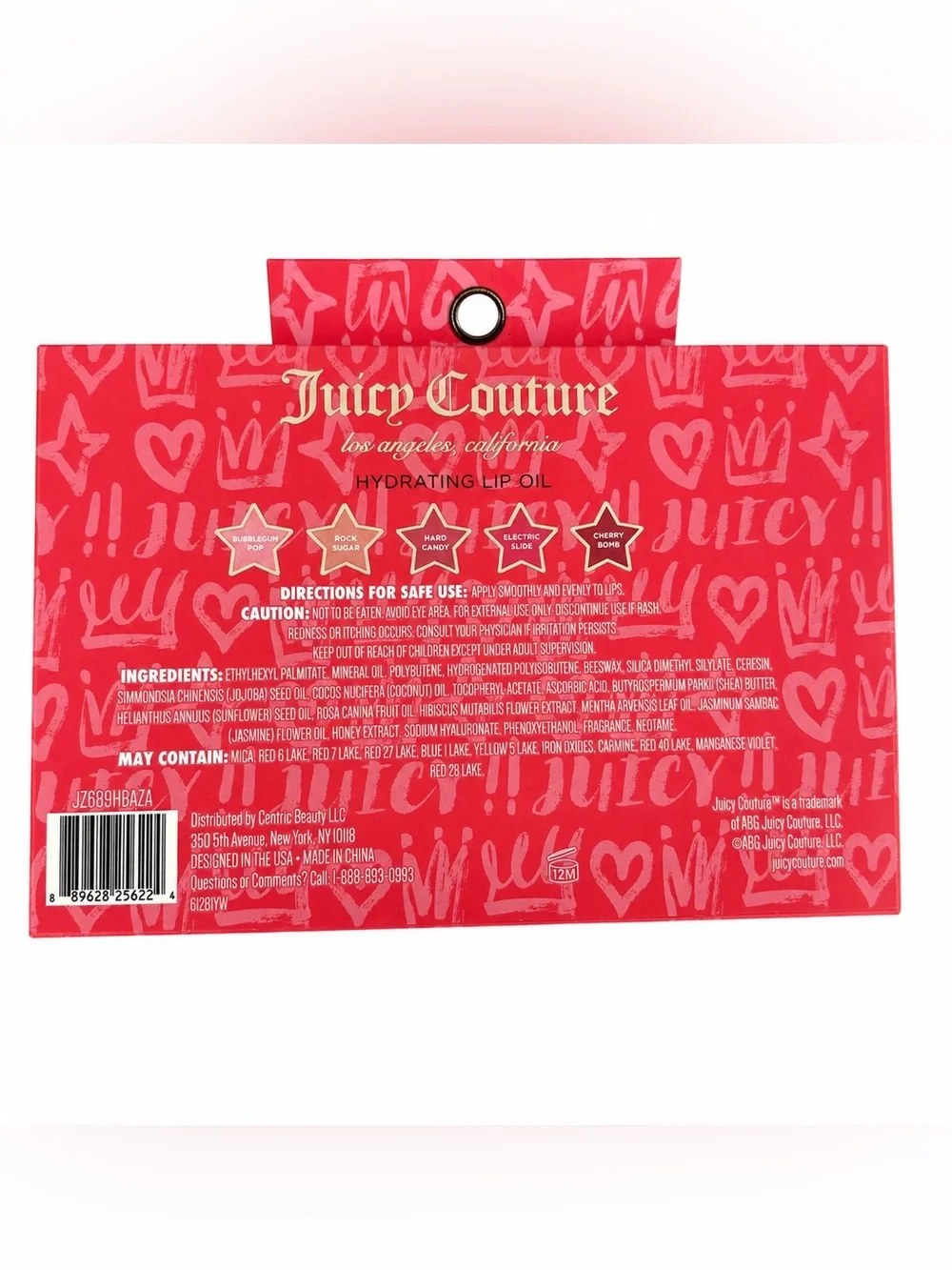 Juicy Couture Rockstar Shine Hydrating Lip Oil 5-Piece Set 0.7 oz New in Box